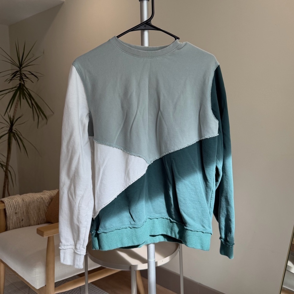 Women’s | Bohme Oversized Colorblock Sweatshirt | Distressed Raw Edge | Size S